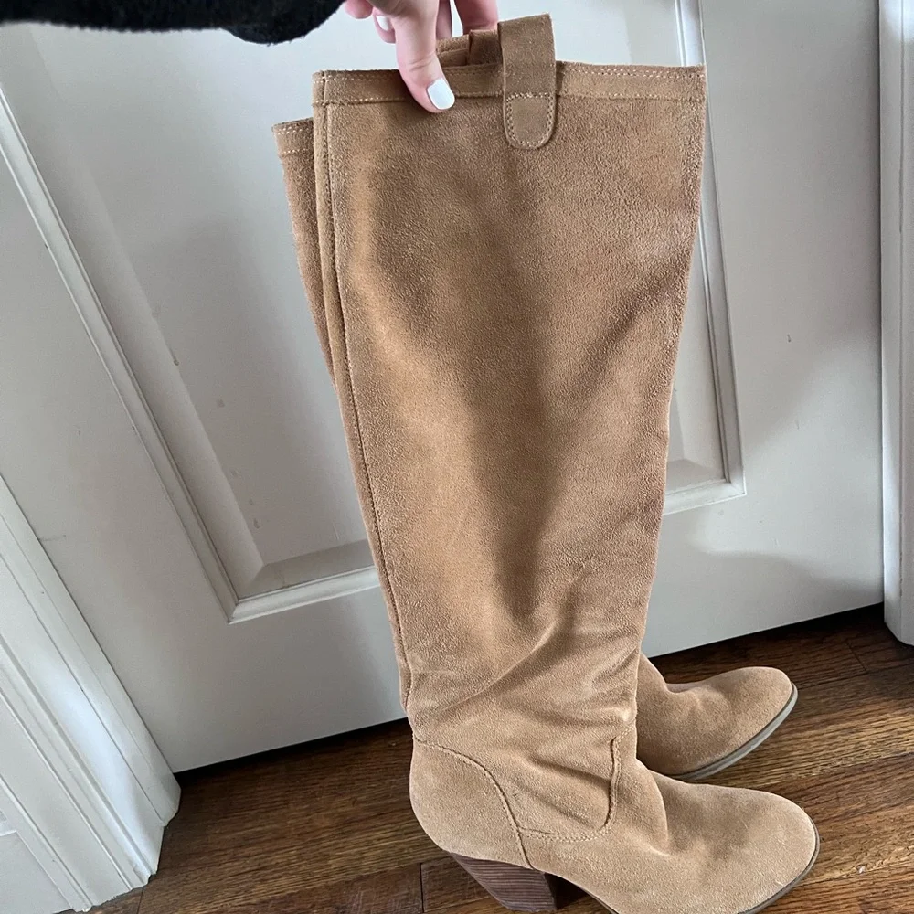Genuine Suede Knee High Boots - Picture 2 of 7